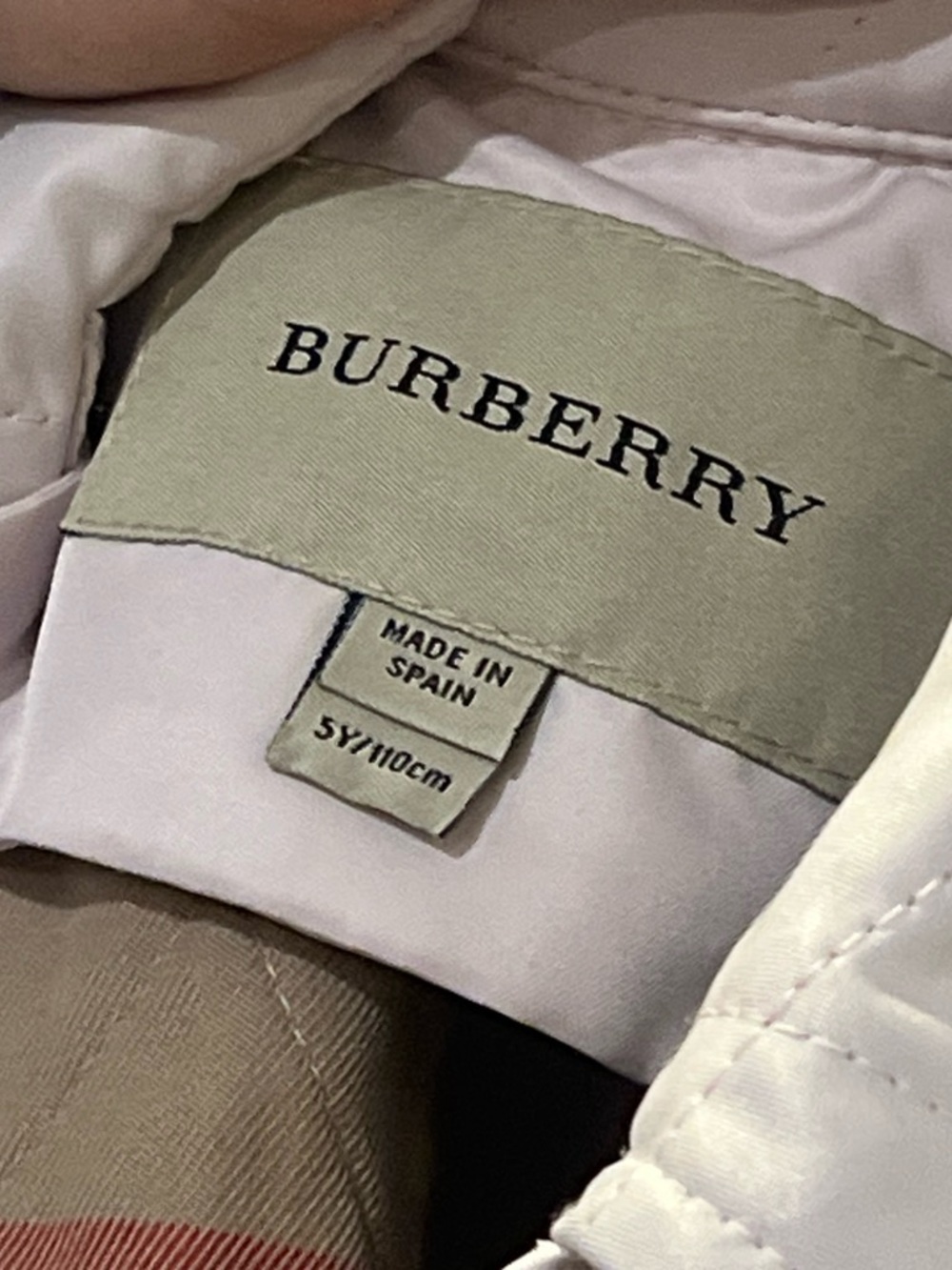 Burberry Pale Pink and Cream Coat with Label